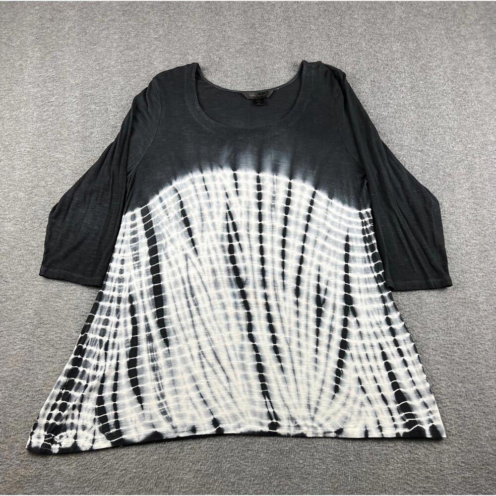Miraclebody Women's Black and White Tie-Dye Tunic Top Size‎ XL